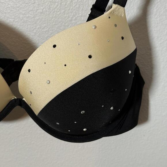 Ambrielle Extreme Push-Up Plunge Bra Black Nude 38C - Picture 2 of 5